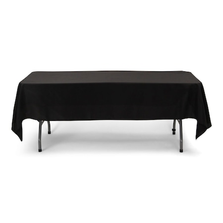 Atlas Commercial Products 60" x 102" Polyester Tablecloth, Black PY-60x102-03